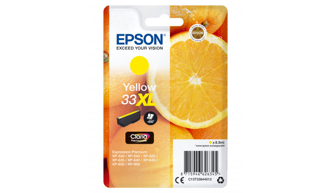 Epson Oranges Singlepack Yellow 33XL Claria Premium Ink