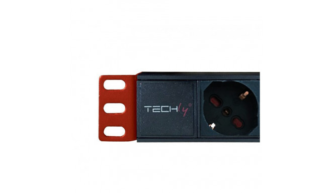 Techly 107746 PDU rack 19" 1U, 8x Schuko, 250V/16A, C14 kaabel 2m UPS-i jaoks jaotuspistikupesa