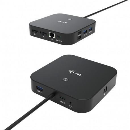 i-tec USB-C kahe ekraaniga dokkimisjaam 2x DP LAN AUDIO Power Delivery 100 W