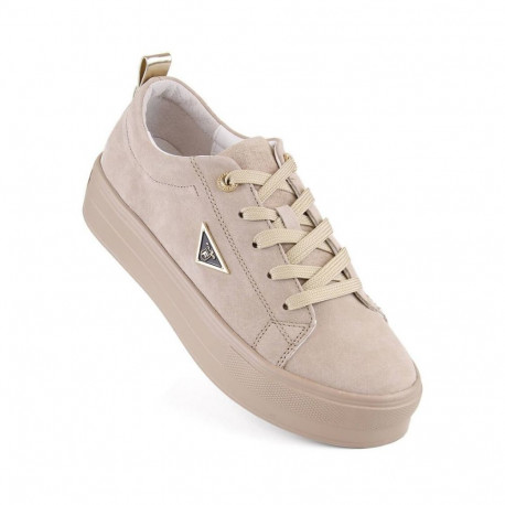 Filippo W PAW315C beige leather suede platform shoes (38)