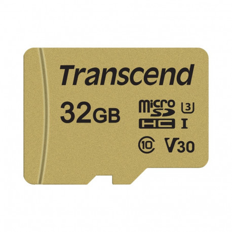 Transcend Gold 500S microSD w/adp (V30) R95/W60 32GB