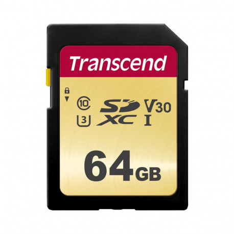 Transcend mälukaart Gold 500S SD UHS-I U3 MLC (V30) R95/W60 64GB