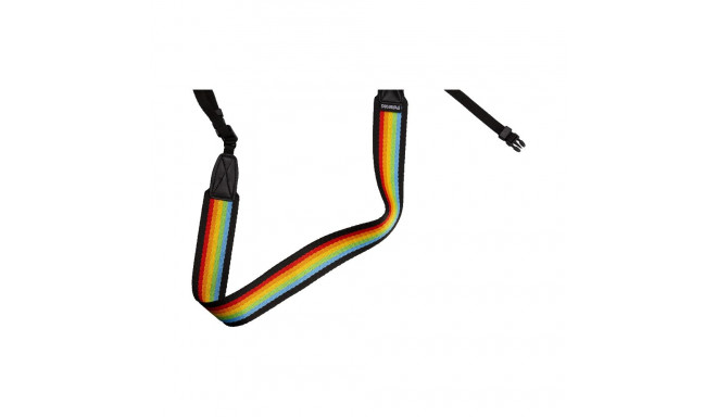 POLAROID CAMERA STRAP FLAT RAINBOW BLACK