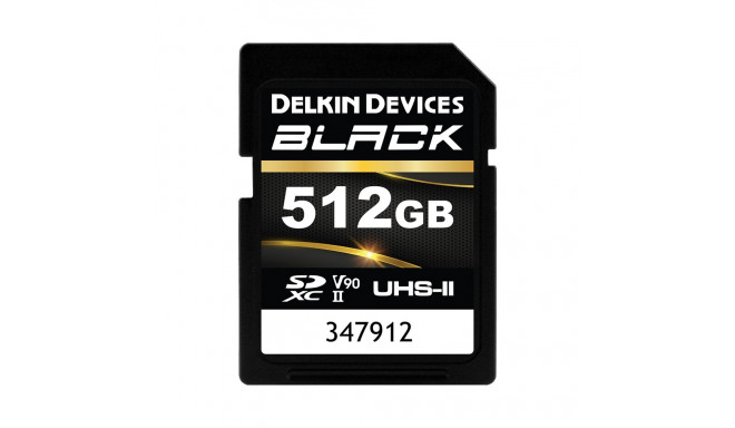 Delkin SDXC BLACK Rugged UHS-II R300/W250 (V90) 512GB (new)