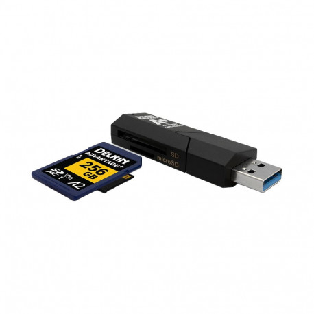 Delkin mälukaardilugeja SD & MicroSD A2 (USB 3.1)