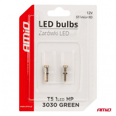 LED pirnid standard T5 12V 1 LED punane
