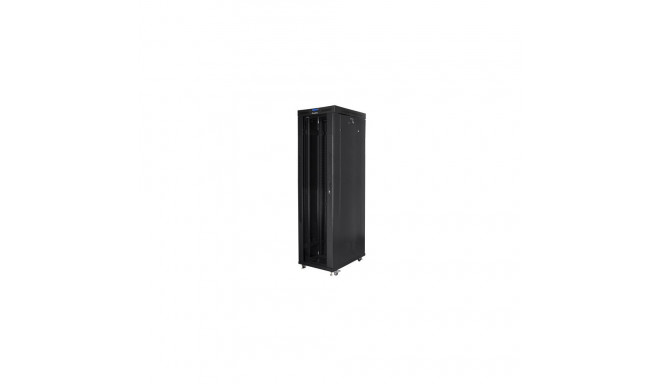 RACK CABINET 19" FREE-STANDING 47U/800X1000 (FLAT PACK) WITH GLASS DOOR LCD BLACK LANBERG V2