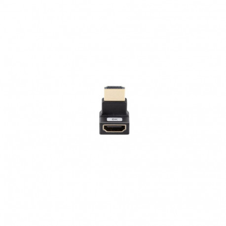HDMI(M)->HDMI(F) ADAPTER 8K ANGLED UP ALUMINUM SILVER LANBERG