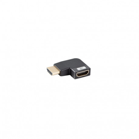HDMI(M)->HDMI(F) ADAPTER 8K ANGLED LEFT ALUMINUM SILVER LANBERG