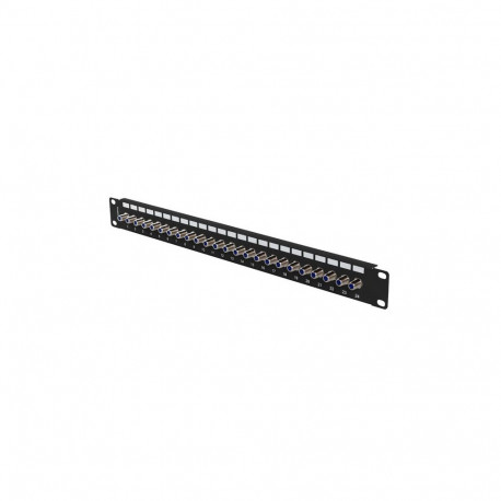 Lanberg patch-paneel 19" 24-port 1U F-tüüpi konnektor, must