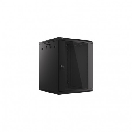 RACK CABINET 19" WALL-MOUNT 15U/600X600 (FLAT PACK) WITH GLASS DOOR BLACK LANBERG V2