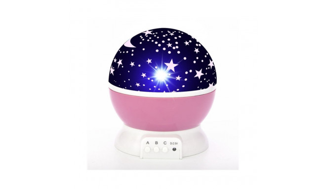 Elight L1 2in1 Rotating Star Sky projector and Night lamp with 4x AAA / USB Cable Pink