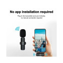 CP K9 Mini Lightning Smartphone Wireless clip clear sound microphone noise cancell (5.7x1.5cm) Black