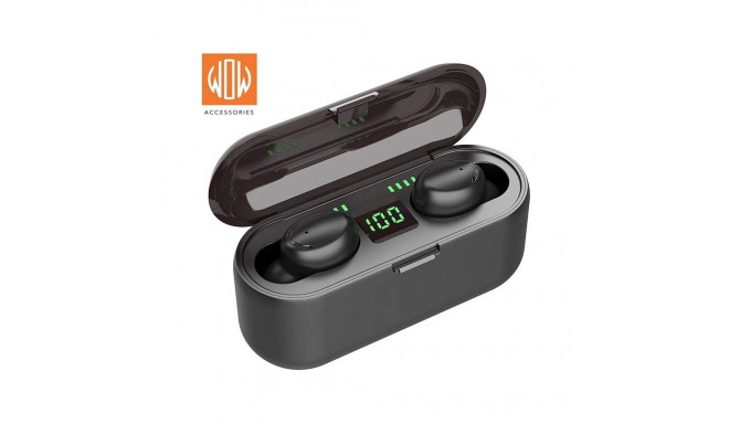 WoW F9 Spordi ja meelelahutuse Super-Fit TWS Bluetooth 5.1 Stereo Kõrvaklapid HD-mikrofoniga. USB Po