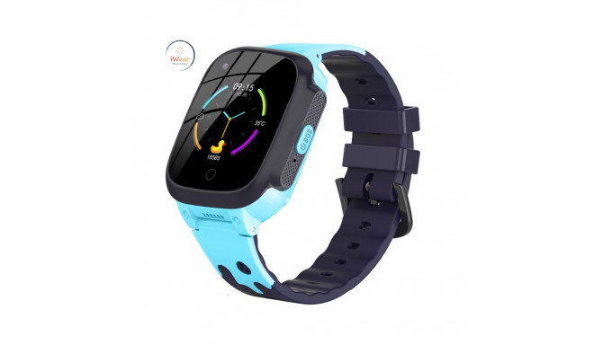 iWear Y95 Pro 4G LTE Sim / GPS LBS WiFi Track IP67 Kids Watch & Phone Call HD Camera Blue