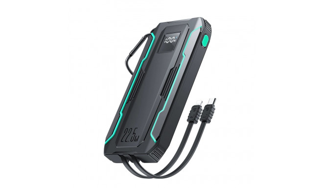 Joyroom JR-L017 22.5W 10000mAh Powerbank with built-in USB-C / Lightning cables - black