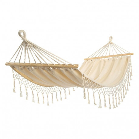 Hamak z frędzlami 1-osobowy 200 cm x 100 cm Maiami natura biały 1031200