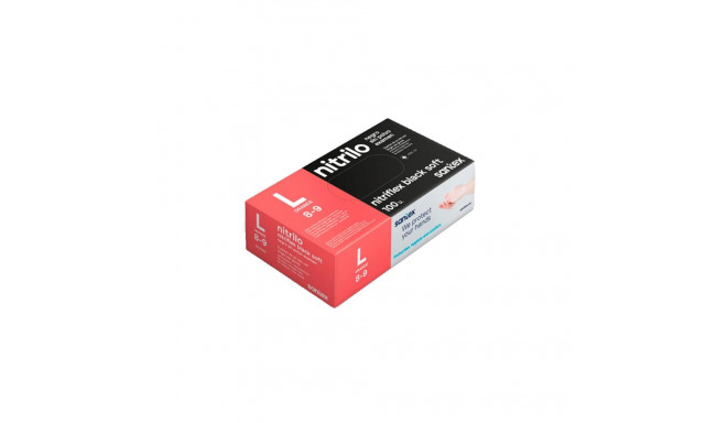 Rubber/nitrile powder L black 100 pcs Santex
