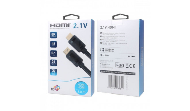 Cable HDMI v 2.1 premium 3 m 8K Black Made for players