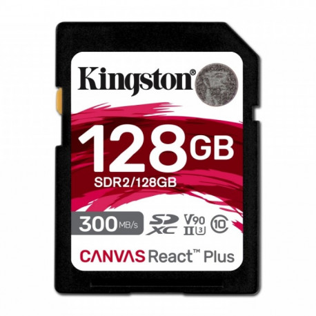 Kingston memory card SDXC 128GB Canvas React Plus 300MB/s UHS-II U3