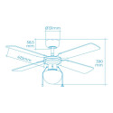 Ceiling Fan with Light EDM Caribe 50 W