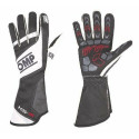 Men's Driving Gloves OMP KS-1R Balts/Melns S