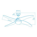 Ceiling Fan with Light EDM Caspio 60 W Chromed
