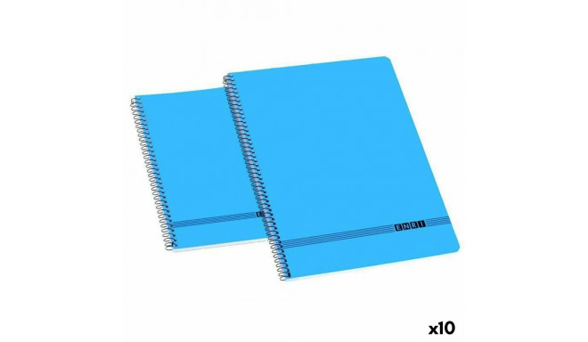 Notebook ENRI Soft cover Blue 80 Sheets 4 mm Quarto (10 Units)