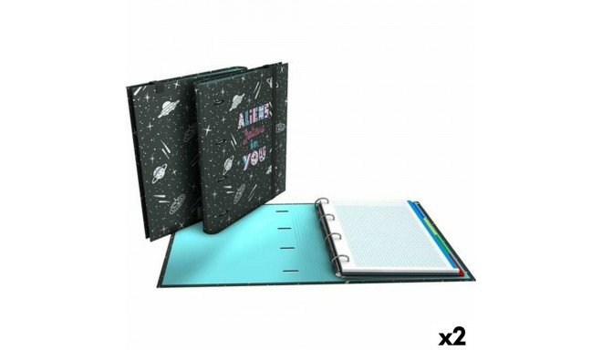 Ring binder Grafoplas Carpebook Aliens Black A4 (2 Units)