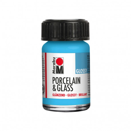 Portselani-ja klaasivärv Marabu Glossy 15ml 090 light blue