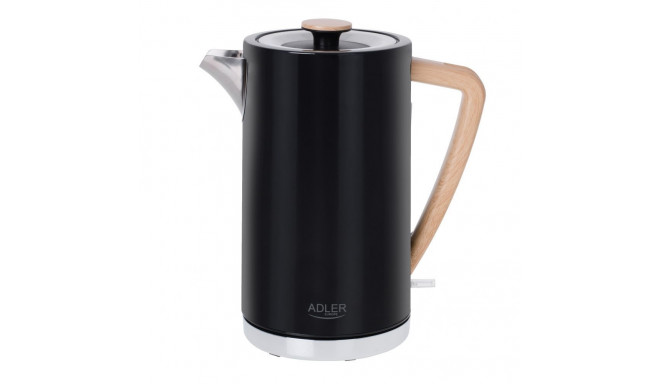 Adler Kettle AD 1347b Electric, 2200 W, 1.5 L, Stainless steel, 360 rotational base, Black