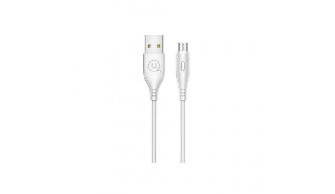 USAMS US-SJ268 U18 Flexi PVC Universal Micro USB to USB Data&Fast 2A Charger Round Plug Cable Wh