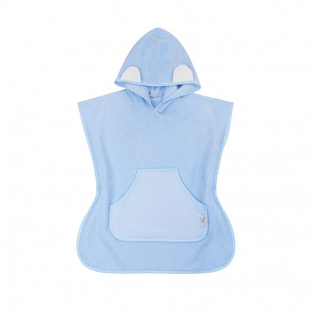 Bocioland hooded baby poncho blue BL183