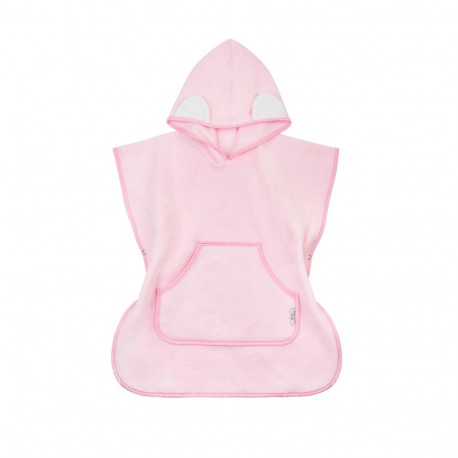 Bocioland hooded baby poncho pink BL181