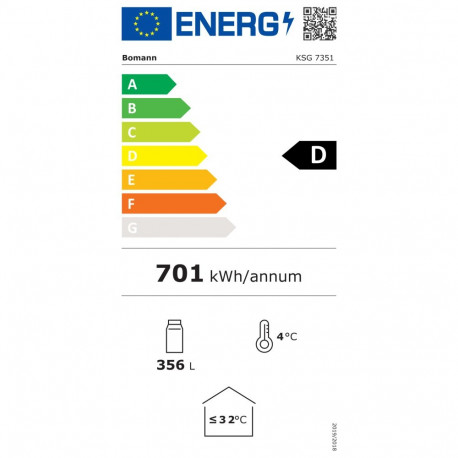 Klaasuksega külmik Bomann KSG7351B