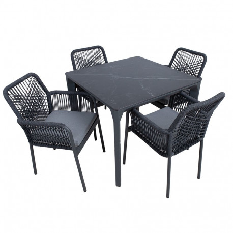 Garden furniture set CARVES table and 4 chairs