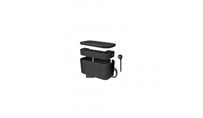 LogiLink Kabelbox m. 5-fach-Steckdosenleiste USB/Schuko sch