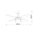 CEILING LAMP/FAN NAPO E14 WHITE/WOOD