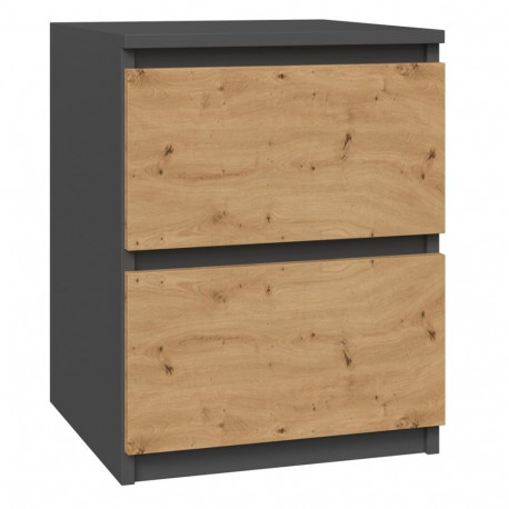 Topeshop W2 ANTRACIIT/ARTISAN öökapp/öölauake 2 sahtliga Antratsiit, Tamm