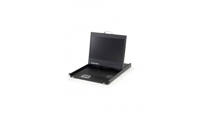 LevelOne 19" laiekraan LCD KVM riiulikonsool, DE klaviatuur
