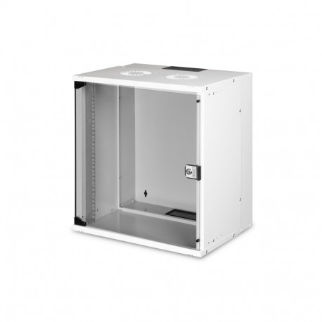 Wall-mounted network cabinet 19" 12U, SOHO PRO 595 x 540 x 400 mm, door glass, gray, unfolded, 60kg