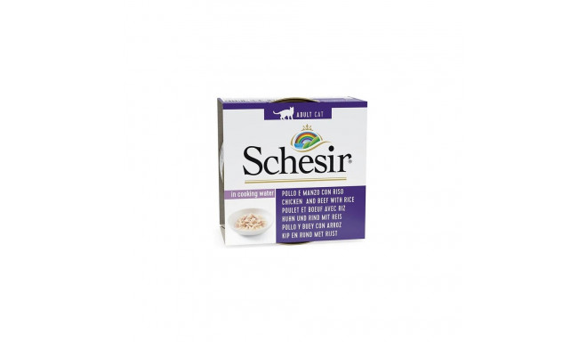 SCHESIR in cooking water Chicken and beef with rice - wet cat food - 85 g