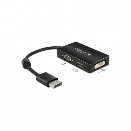 DeLOCK 0.16m DisplayPort/VGA+HDMI+DVI VGA (D-Sub)+ HDMI + DVI Black