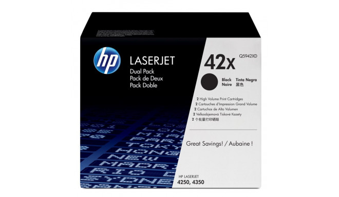 HP 42X 2-pack suure tootlikkusega must originaal LaserJet toonerikassett