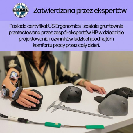 HP juhtmevaba ergonoomiline vertikaalne must hiir
