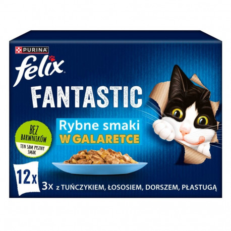 Felix Fantastic kalamaitseline želees tuunikala, lõhe, tursa ja lestaga (12x 85 g)