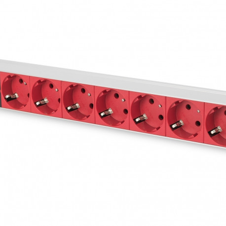 "DIGITUS Steckerleiste 8fach rot Alu 2m Zuleitung"