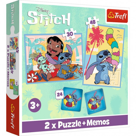 TREFL DISNEY STITCH Pusle ja memo komplekt 30+48+M24
