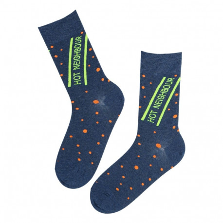 SOKISAHTEL HOT NEIGHBOUR sinised puuvillased sokid 444, 446