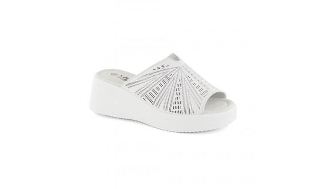 Leather wedge mules S.Barski W OLI255A white (41)